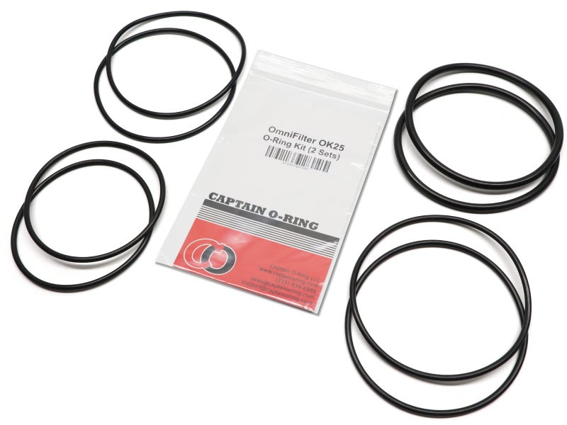 Captain O-Ring - Replacement OK25 O-Rings Compatible with OmniFilter OB1, WH5, U25 Water Filter Housings (2 Sets, 8 O-Rings) - Image 1